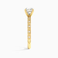 Round Elara Lab Grown Diamond Engagement Ring In 14K Yellow Gold, Side View