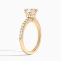 Cushion Nadia Lab Grown Diamond Engagement Ring In 14K Rose Gold, Angle View