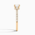 Cushion Nadia Lab Grown Diamond Engagement Ring In 14K Rose Gold, Side View
