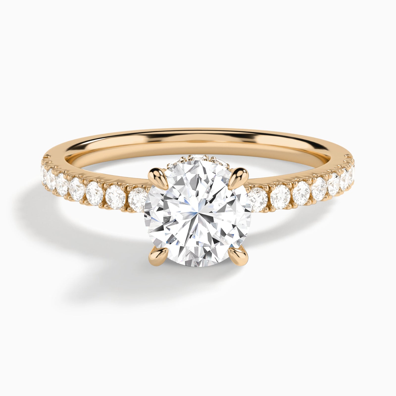 Round Nadia Lab Grown Diamond Engagement Ring In 14K Rose Gold - Lucenjuri