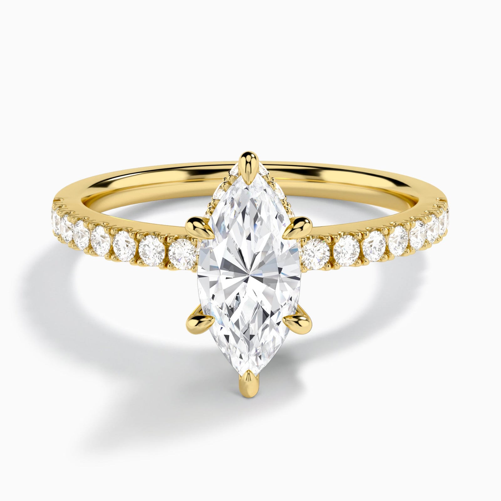 Marquise Nadia Lab Grown Diamond Engagement Ring In 14K Yellow Gold - Lucenjuri