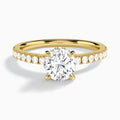 Round Nadia Lab Grown Diamond Engagement Ring In 14K Yellow Gold - Lucenjuri