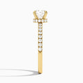 Round Nadia Lab Grown Diamond Engagement Ring In 14K Yellow Gold, Side View