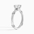 Cushion Catalina Ribbon Lab Grown Diamond Engagement Ring In Platinum, Angle View