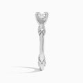 Cushion Catalina Ribbon Lab Grown Diamond Engagement Ring In Platinum, Side View