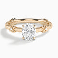 Oval Catalina Ribbon Lab Diamond Engagement Ring In 14K Rose Gold - Lucenjuri