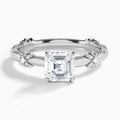 Asscher Catalina Ribbon Lab Diamond Engagement Ring In 18K White Gold - Lucenjuri