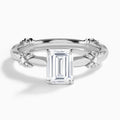 Emerald Catalina Ribbon Lab Diamond Engagement Ring In 14K White Gold - Lucenjuri