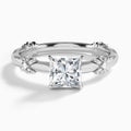 Princess Catalina Ribbon Lab Diamond Engagement Ring In 14K White Gold - Lucenjuri