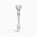 Round Catalina Ribbon Lab Diamond Engagement Ring In 18K White Gold, Side View