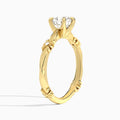 Cushion Catalina Ribbon Lab Diamond Engagement Ring In 14K Yellow Gold, Angle View
