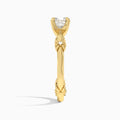 Cushion Catalina Ribbon Lab Diamond Engagement Ring In 14K Yellow Gold, Side View