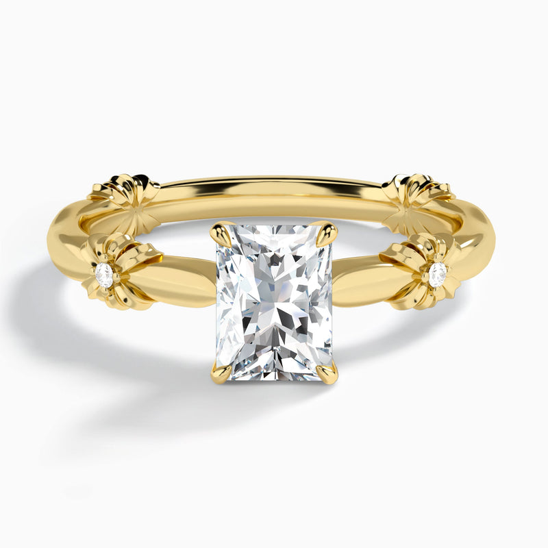 Radiant Catalina Ribbon Lab Diamond Engagement Ring In 14K Yellow Gold - Lucenjuri