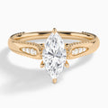 Marquise Opera Six-Prong Lab Diamond Engagement Ring In 14K Rose Gold - Lucenjuri
