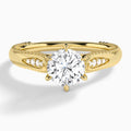 Round Opera Six-Prong Lab Diamond Engagement Ring In 14K Yellow Gold - Lucenjuri