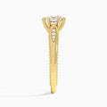 Round Opera Six-Prong Lab Diamond Engagement Ring In 14K Yellow Gold, Side View
