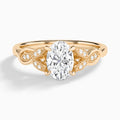 Oval Lyra Lab Grown Diamond Engagement Ring In 14K Rose Gold - Lucenjuri