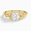 Round Lyra Lab Grown Diamond Engagement Ring In 14K Yellow Gold - Lucenjuri
