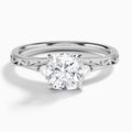 Cushion Capella Engraved Lab Grown Diamond Engagement Ring In Platinum - Lucenjuri