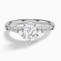 Pear Capella Engraved Lab Diamond Engagement Ring In 14K White Gold - Lucenjuri
