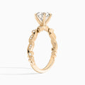 Round Selena Lab Grown Diamond Engagement Ring In 14K Rose Gold, Angle View
