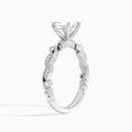 Princess Selena Lab Grown Diamond Engagement Ring In 18K White Gold, Angle View
