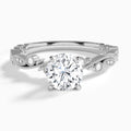 Round Selena Lab Grown Diamond Engagement Ring In 14K White Gold - Lucenjuri