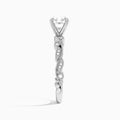 Round Selena Lab Grown Diamond Engagement Ring In 14K White Gold, Side View