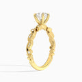 Cushion Selena Lab Grown Diamond Engagement Ring In 18K Yellow Gold, Angle View