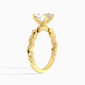 Radiant Selena Lab Grown Diamond Engagement Ring In 14K Yellow Gold, Angle View