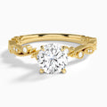 Round Selena Lab Grown Diamond Engagement Ring In 14K Yellow Gold - Lucenjuri