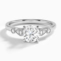 Round Ballad Lab Grown Diamond Engagement Ring In 18K White Gold - Lucenjuri