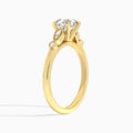 Round Ballad Lab Grown Diamond Engagement Ring In 14K Yellow Gold, Angle View