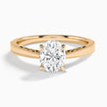 Oval Engraved Lab Grown Solitaire Diamond Engagement Ring In 14K Rose Gold - Lucenjuri