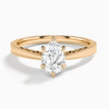 Pear Engraved Lab Grown Solitaire Diamond Engagement Ring In 14K Rose Gold - Lucenjuri