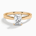 Radiant Engraved Lab Grown Solitaire Diamond Engagement Ring In 14K Rose Gold - Lucenjuri