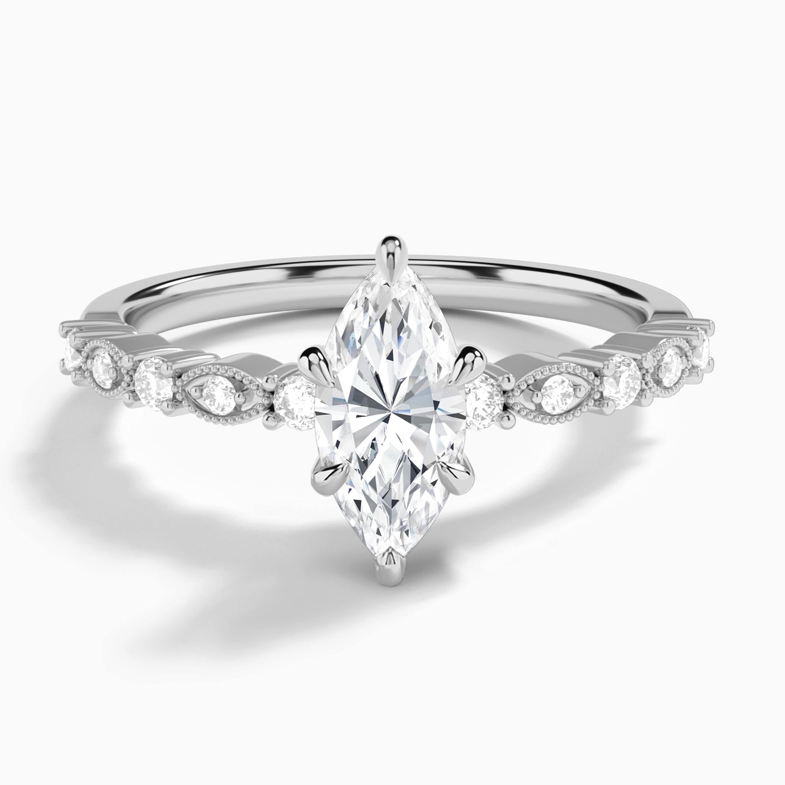 Marquise Vrenna Lab Grown Diamond Engagement Ring In Platinum - Lucenjuri