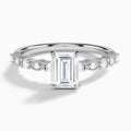 Emerald Vrenna Lab Grown Diamond Engagement Ring In 14K White Gold - Lucenjuri