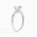 Oval Vrenna Lab Grown Diamond Engagement Ring In 14K White Gold, Angle View