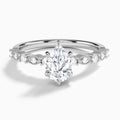 Pear Vrenna Lab Grown Diamond Engagement Ring In 14K White Gold - Lucenjuri