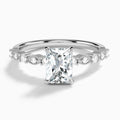 Radiant Vrenna Lab Grown Diamond Engagement Ring In 14K White Gold - Lucenjuri