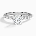Round Vrenna Lab Grown Diamond Engagement Ring In 18K White Gold - Lucenjuri