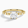 Cushion Vrenna Lab Grown Diamond Engagement Ring In 18K Yellow Gold - Lucenjuri