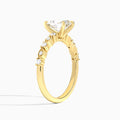Radiant Vrenna Lab Grown Diamond Engagement Ring In 18K Yellow Gold, Angle View
