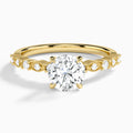 Round Vrenna Lab Grown Diamond Engagement Ring In 18K Yellow Gold - Lucenjuri