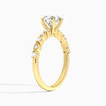 Round Vrenna Lab Grown Diamond Engagement Ring In 18K Yellow Gold, Angle View