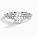Heart Vintage Filigree Lab Grown Diamond Engagement Ring In Platinum - Lucenjuri