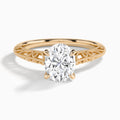 Oval Vintage Filigree Lab Grown Diamond Engagement Ring In 14K Rose Gold - Lucenjuri