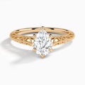 Pear Vintage Filigree Lab Grown Diamond Engagement Ring In 14K Rose Gold - Lucenjuri