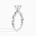 Round Viviana Lab Grown Diamond Engagement Ring In 18K White Gold, Angle View